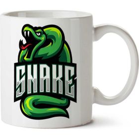 Art Hediye Green Snake Yeşil Yılan İki Tarafı Baskılı Kupa Bardak