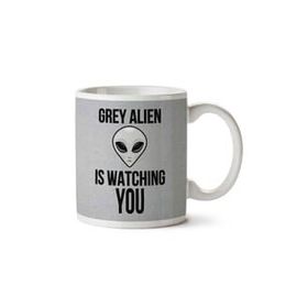 Art Hediye Grey Alien Watching You Men's İki Tarafı Baskılı Kupa Bardak