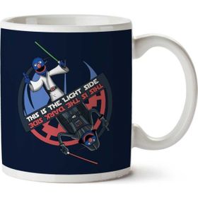 Art Hediye Grover Lightside Darkside Sesame Street Star Wars İki Tarafı Baskılı Kupa Bardak