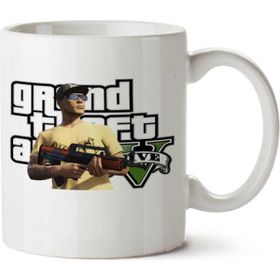 Art Hediye Gta V2 İki Tarafı Baskılı Beyaz Kupa