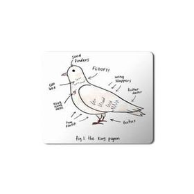 Art Hediye Güvercin Anatomi Baskılı 23x19 cm Mouse Pad