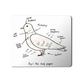 Art Hediye Güvercin Anatomi Baskılı 23x19 cm Mouse Pad