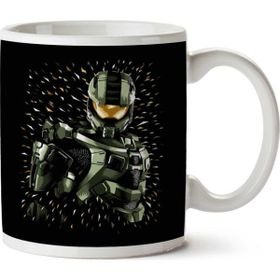 Art Hediye Halo Masterchief Renkli Benekler Iki Tarafı Baskılı Kupa Bardak