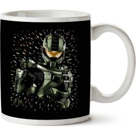 Art Hediye Halo Masterchief Renkli Benekler Iki Tarafı Baskılı Kupa Bardak