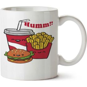 Art Hediye Hamburger Patates Kola Fast Food İki Tarafı Baskılı Kupa Bardak