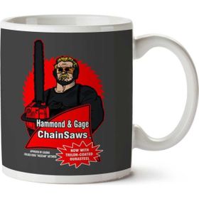 Art Hediye Hammond And Gage Chainsaws Buzzsaw Running Man İki Tarafı Baskılı Kupa Bardak
