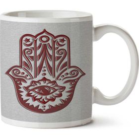 Art Hediye Hamsa - Hand Of Fatima, Protection Symbol İki Tarafı Baskılı Kupa Bardak