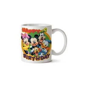 Art Hediye Happy Birthday Mickey Mouse İki Tarafı Baskılı Kupa Bardak