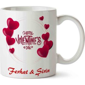 Art Hediye Happy Valentines Day Sevgililer Günü Kupa Bardak