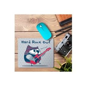 Art Hediye Hard Rock Owl Rock Baykuş Baskılı 23x19 cm Mouse Pad