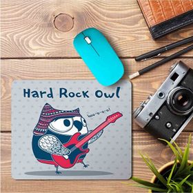 Art Hediye Hard Rock Owl Rock Baykuş Baskılı 23x19 cm Mouse Pad