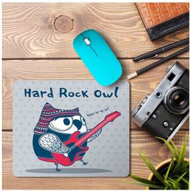 Art Hediye Hard Rock Owl Rock Baykuş Baskılı 23x19 cm Mouse Pad