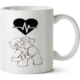 Art Hediye Heartbeat Felız Cıdade İki Tarafı Baskılı Kupa