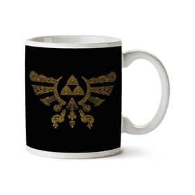Art Hediye Henna Hylian Symbol Zelda İki Tarafı Baskılı Kupa Bardak