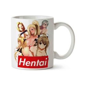 Art Hediye HENTAI İki Tarafı Baskılı Kupa Bardak
