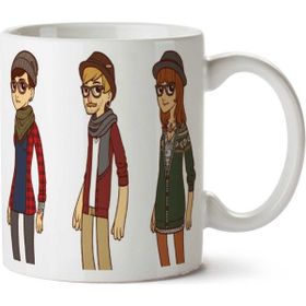 Art Hediye Hipster İnsan İki Tarafı Baskılı Kupa Bardak