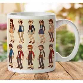 Art Hediye Hipster İnsanlar İki Tarafı Baskılı Kupa Bardak