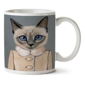 Art Hediye Hipster Kedi Palto Mont İki Tarafı Baskılı Kupa Bardak