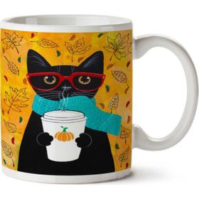 Art Hediye Hipster Kedi Tarz Iki Tarafı Baskılı Kupa Bardak
