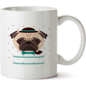 Art Hediye Hipster Pug Dog İki Tarafı Baskılı Kupa Bardak