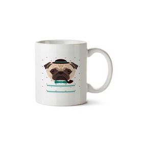 Art Hediye Hipster Pug Dog İki Tarafı Baskılı Kupa Bardak