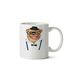 Art Hediye Hipster Pug Dog İki Tarafı Baskılı Kupa Bardak