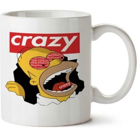Art Hediye Homer Crazy Simpson İki Tarafı Baskılı Kupa Bardak