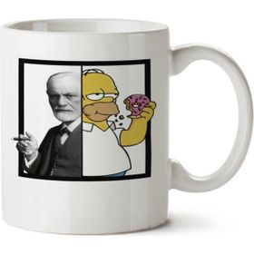 Art Hediye Homer Freud İki Tarafı Baskılı Kupa Bardak