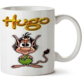 Art Hediye Hugo Yazı İki Tarafı Baskılı Kupa Bardak