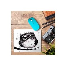 Art Hediye Hüzünlü Baykuş Baskılı 23x19 cm Mouse Pad