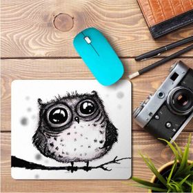 Art Hediye Hüzünlü Baykuş Baskılı 23x19 cm Mouse Pad