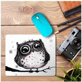 Art Hediye Hüzünlü Baykuş Baskılı 23x19 cm Mouse Pad