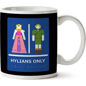 Art Hediye Hylians Only Restroom Zelda Breath Of Wind.png iki Tarafı Baskılı Kupa Bardak