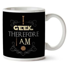 Art Hediye I Geek Therefore I Am Fantasy İki Tarafı Baskılı Kupa Bardak