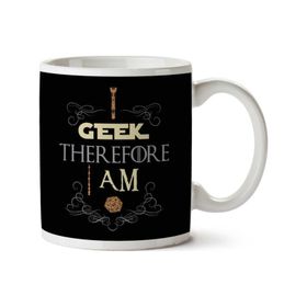 Art Hediye I Geek Therefore I Am Fantasy İki Tarafı Baskılı Kupa Bardak
