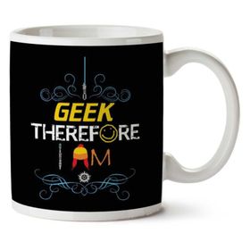 Art Hediye I Geek Therefore I Am Sci Fi İki Tarafı Baskılı Kupa Bardak