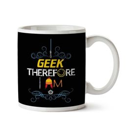 Art Hediye I Geek Therefore I Am Sci Fi İki Tarafı Baskılı Kupa Bardak