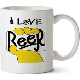 Art Hediye I love beer TASARIM İki Tarafı Baskılı Kupa Bardak