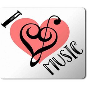 Art Hediye I Love Music 2 Baskılı 23x19 cm Mouse Pad