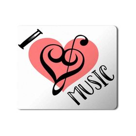 Art Hediye I Love Music 2 Baskılı 23x19 cm Mouse Pad