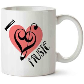 Art Hediye I Love Music 2 İki Tarafı Baskılı Kupa Bardak