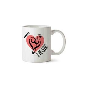 Art Hediye I Love Music 2 İki Tarafı Baskılı Kupa Bardak