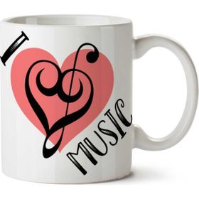 Art Hediye I Love Music 2 İki Tarafı Baskılı Kupa Bardak