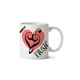 Art Hediye I Love Music 2 İki Tarafı Baskılı Kupa Bardak
