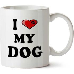 Art Hediye I Love My Dog Kalp İki Tarafı Baskılı Kupa