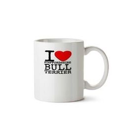 Art Hediye I Love My Staffordshire Bull Terrier İki Tarafı Baskılı Kupa