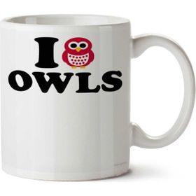 Art Hediye I Love Owls Baykuş İki Tarafı Baskılı Kupa