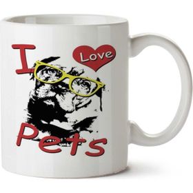 Art Hediye I Love Pets İki Tarafı Baskılı Kupa