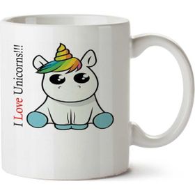 Art Hediye I Love Unicorn İki Tarafı Baskılı Kupa