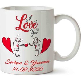 Art Hediye I Love You Sevgililer Günü Kupa Bardak
